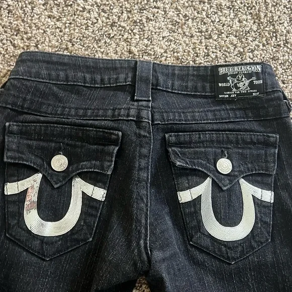 Black Sparkle True Religion Jeans - Picture 1 of 8